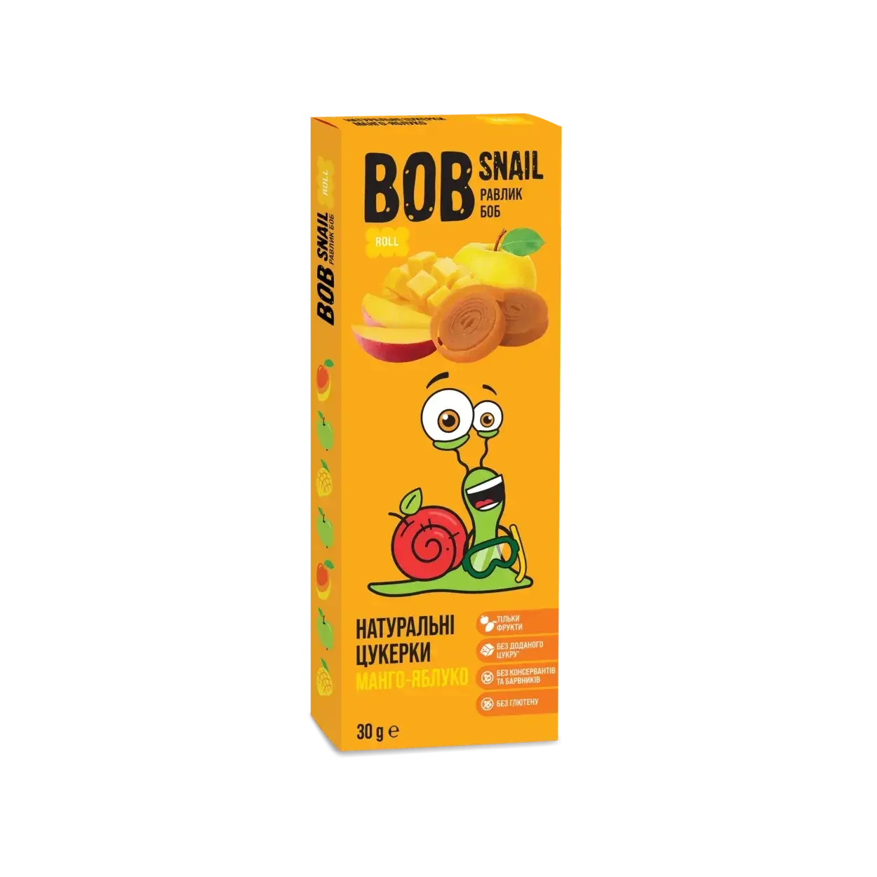 Пастила натуральна Bob Snail Яблучно-мангові 30 г (4820219345640)