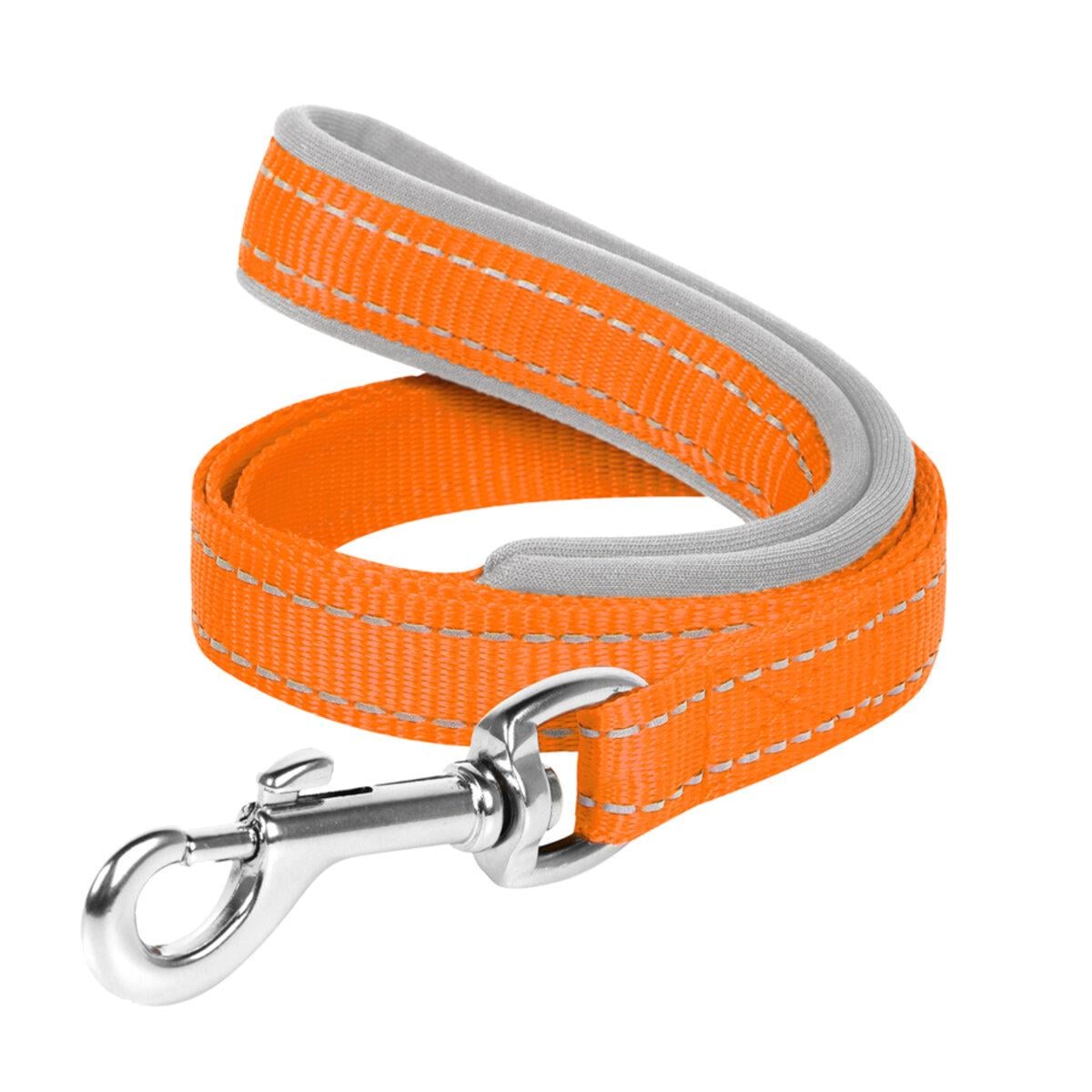 Поводок Dog Extreme из нейлона и прорезиненной ручкой 14 мм х 122 см Оранжевый (43564 Col)