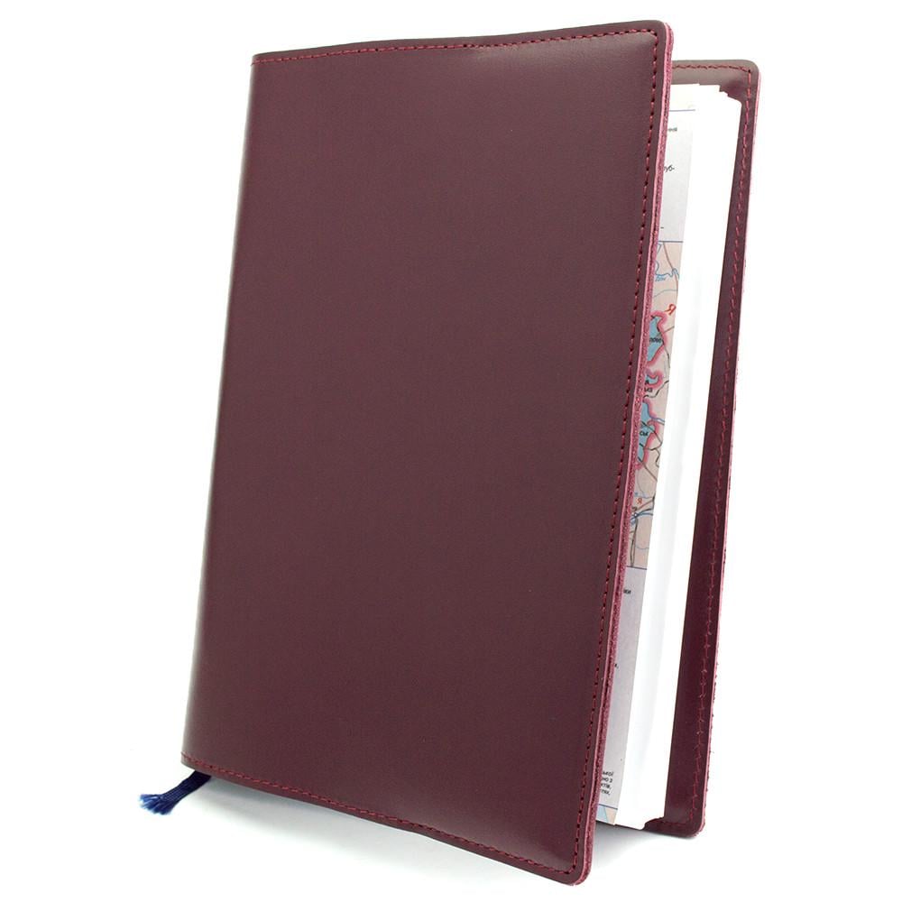 Обложка А5 для ежедневника/блокнота кожаная HandyCover Crez Бордовый