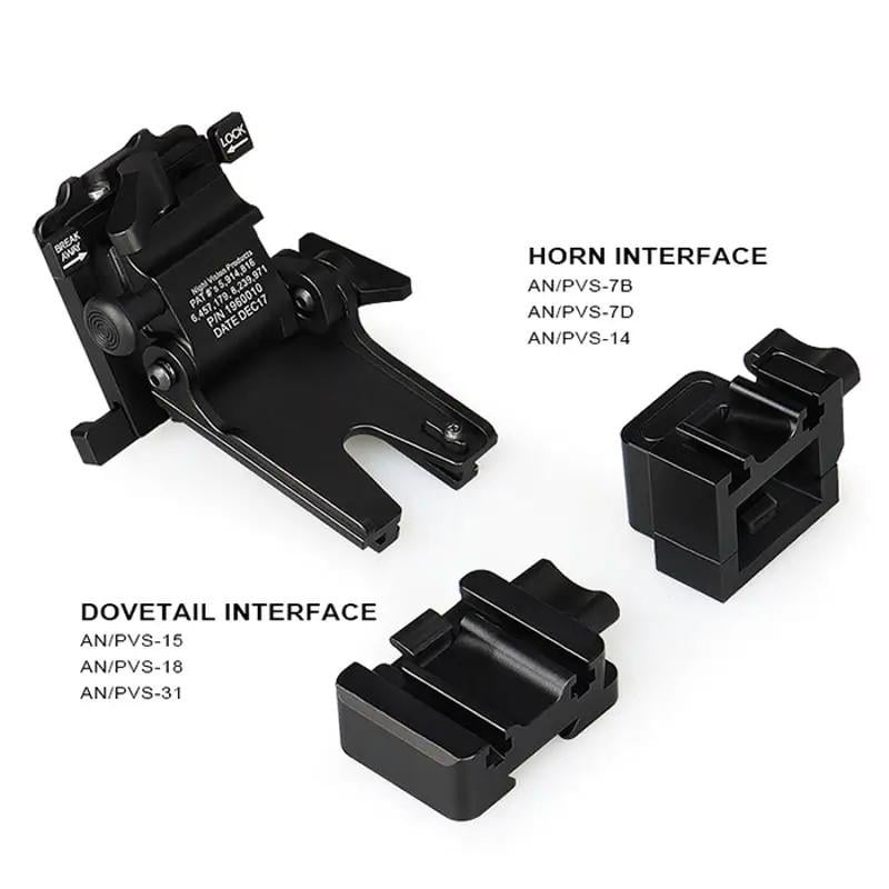 Кріплення NVG c HORN та DOVETAIL інтерфейсами для ПНБ PVS-7/14/15/18/21/31 Norotos CL24-0237 Чорний (21539543) - фото 2