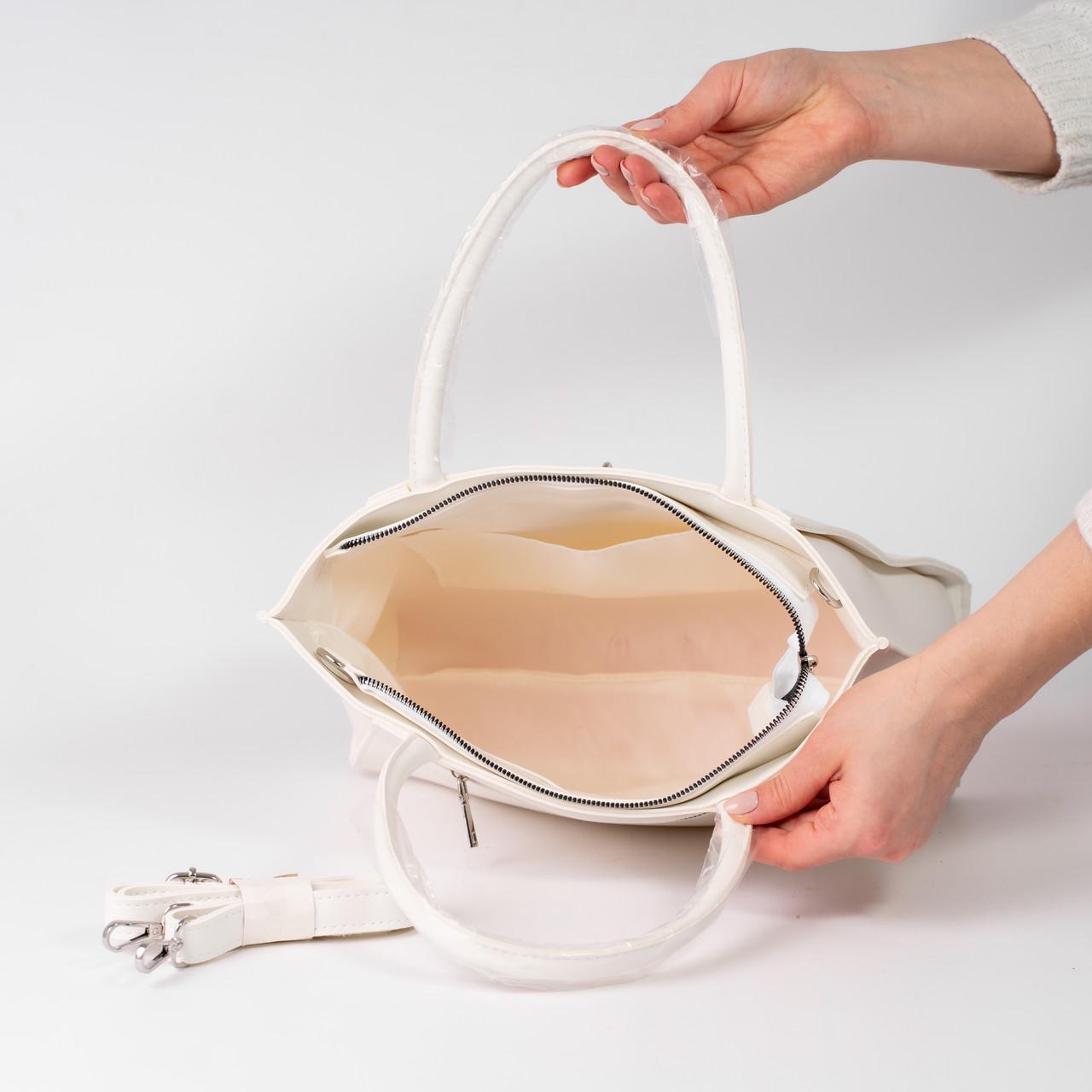 Сумка женская тоут XENIA № 24-24 Белый - фото 4