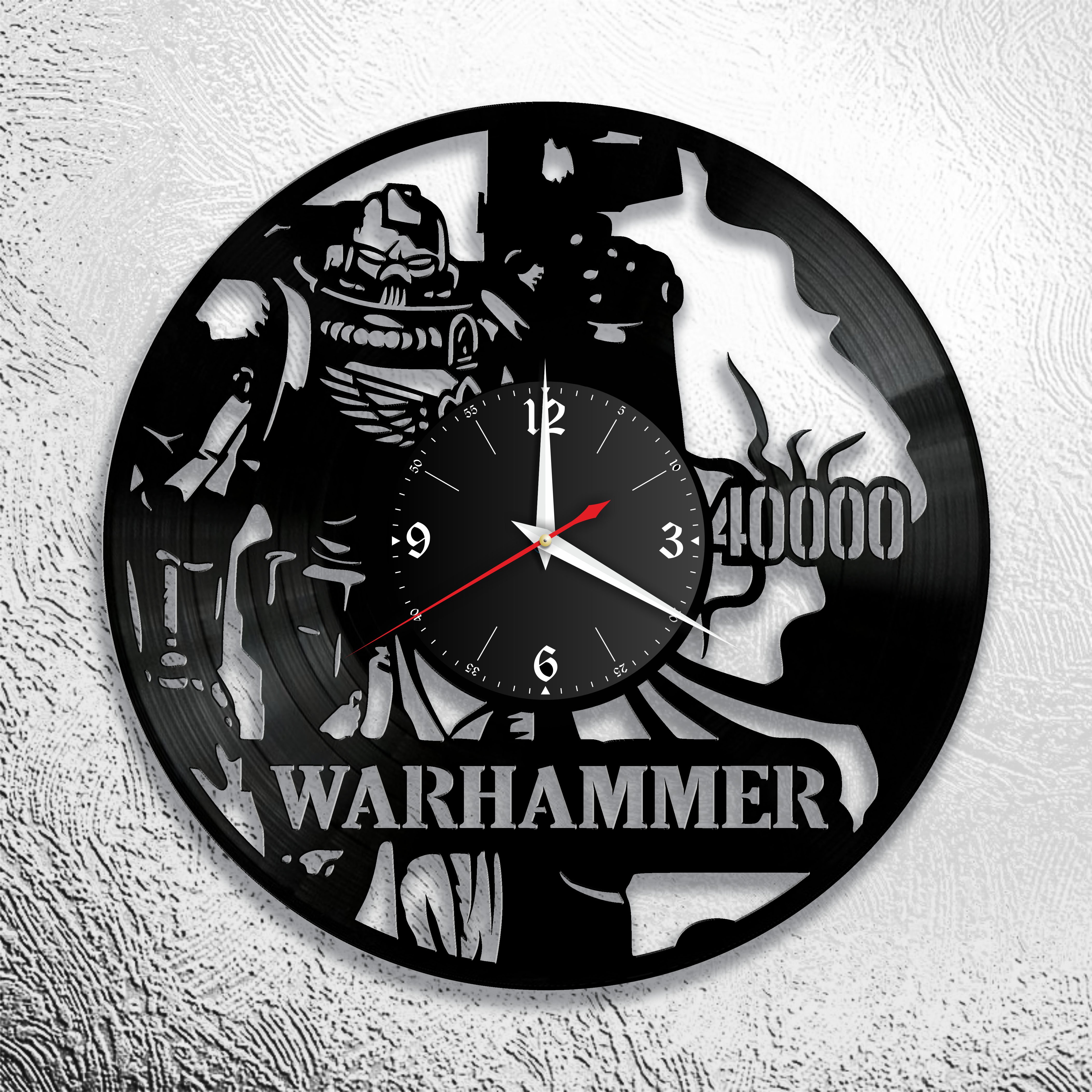 Часы настенные Warhammer 40000 1001 из виниловой пластинки
