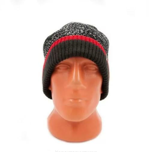 Шапка водонепроницаемая Dexshell DH353REDSM Cuffed Beanie S/M Черный с красной полосой - фото 3