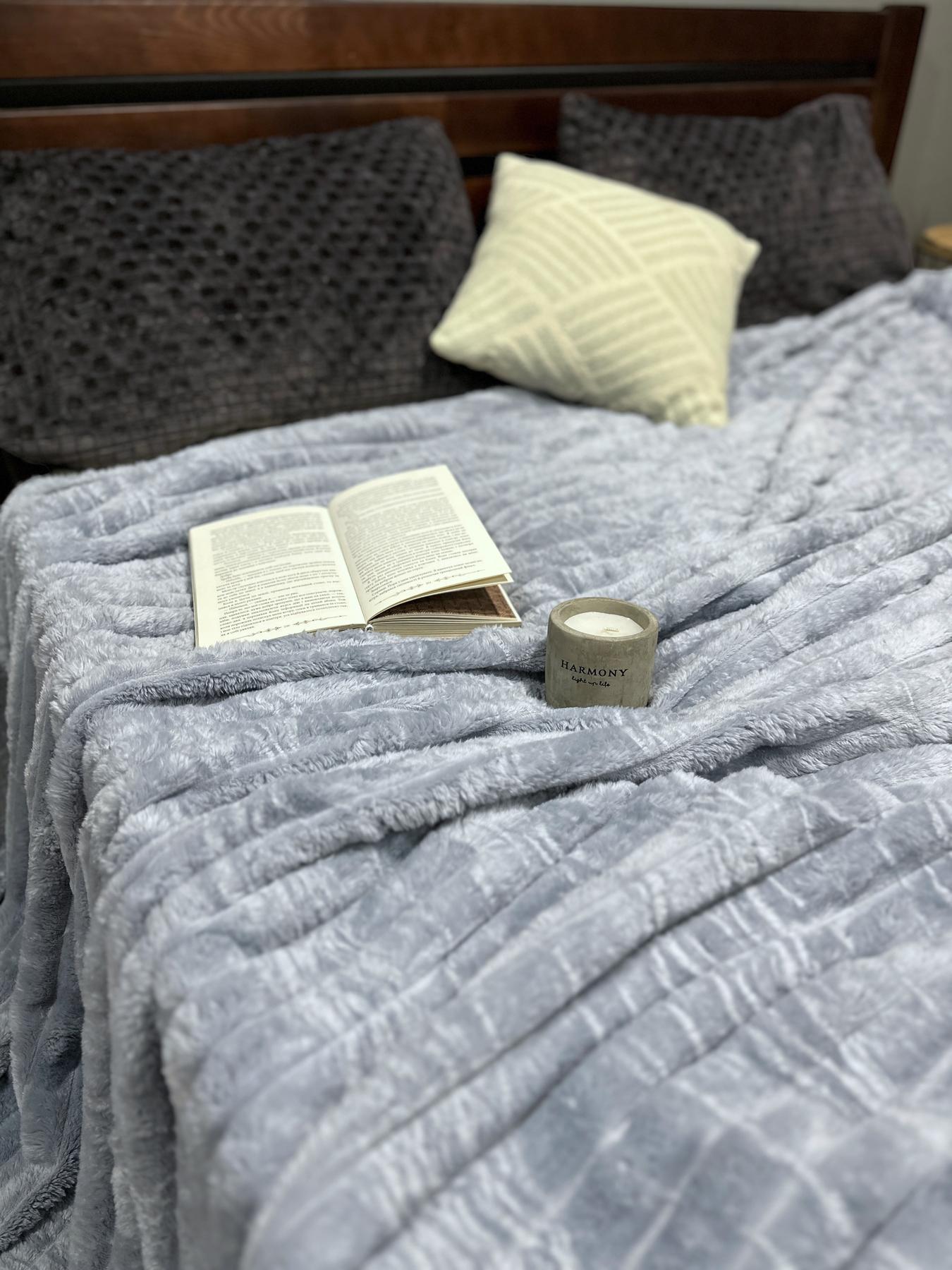 Покривало Королівський шарпей євро 200х220 см Світло-сірий - фото 4 Покривало Королівський шарпей євро 200х220 см Світло-сірий - фото 4