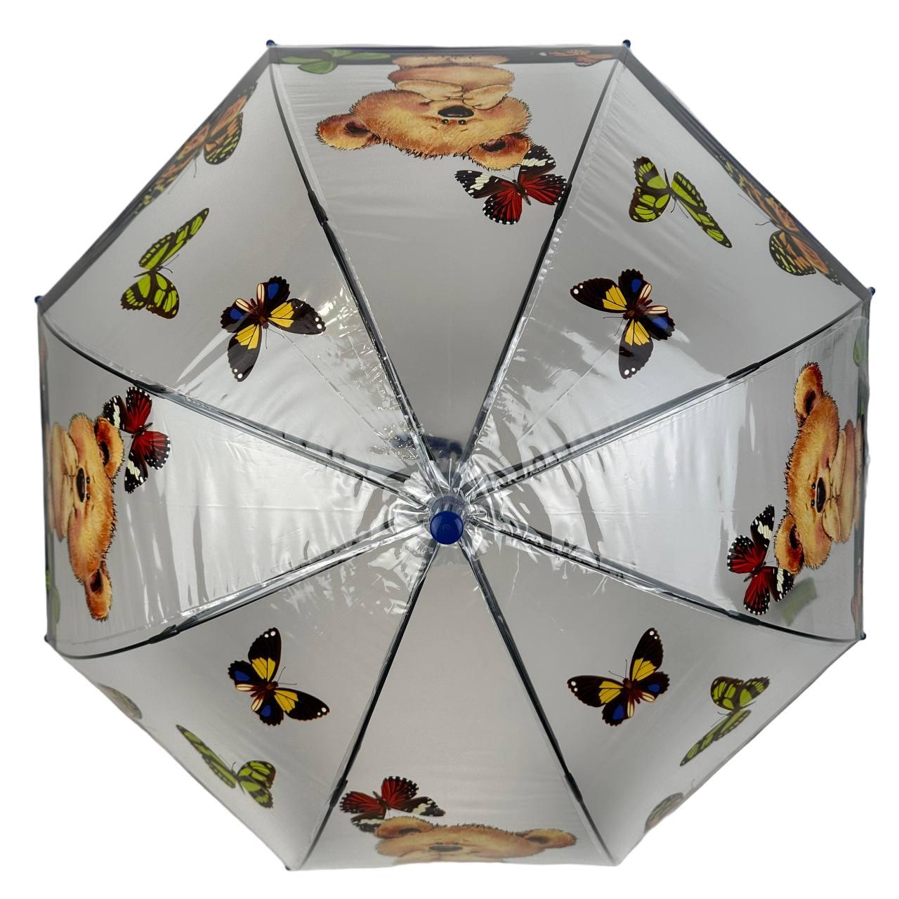 Зонтик-трость детская Rain Proof Мишки Прозрачный/Темно-синий (0272-4) - фото 4 Зонтик-трость детская Rain Proof Мишки Прозрачный/Темно-синий (0272-4) - фото 4