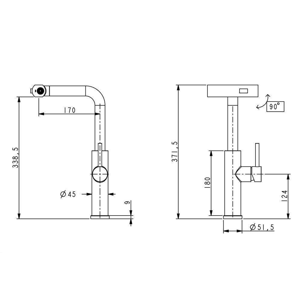 Мойка кухонная Luminex 6545 см и смеситель для кухни Aria 015FLT с выдвижным изливом Lidz - фото 21