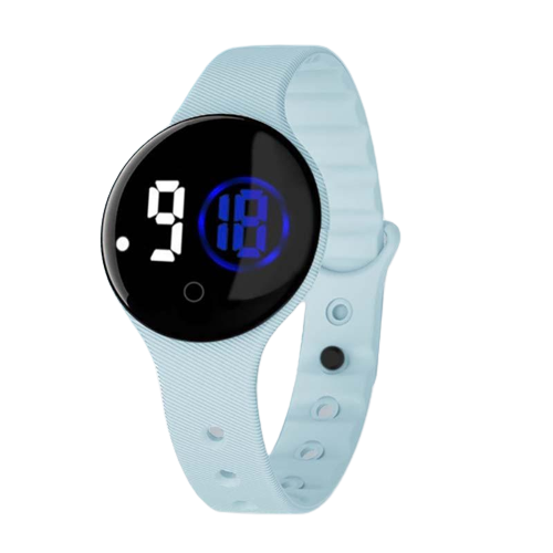 Часы электронные светодиодные сенсорные с большими цифрами водонепроницаемые Голубой (1000100)