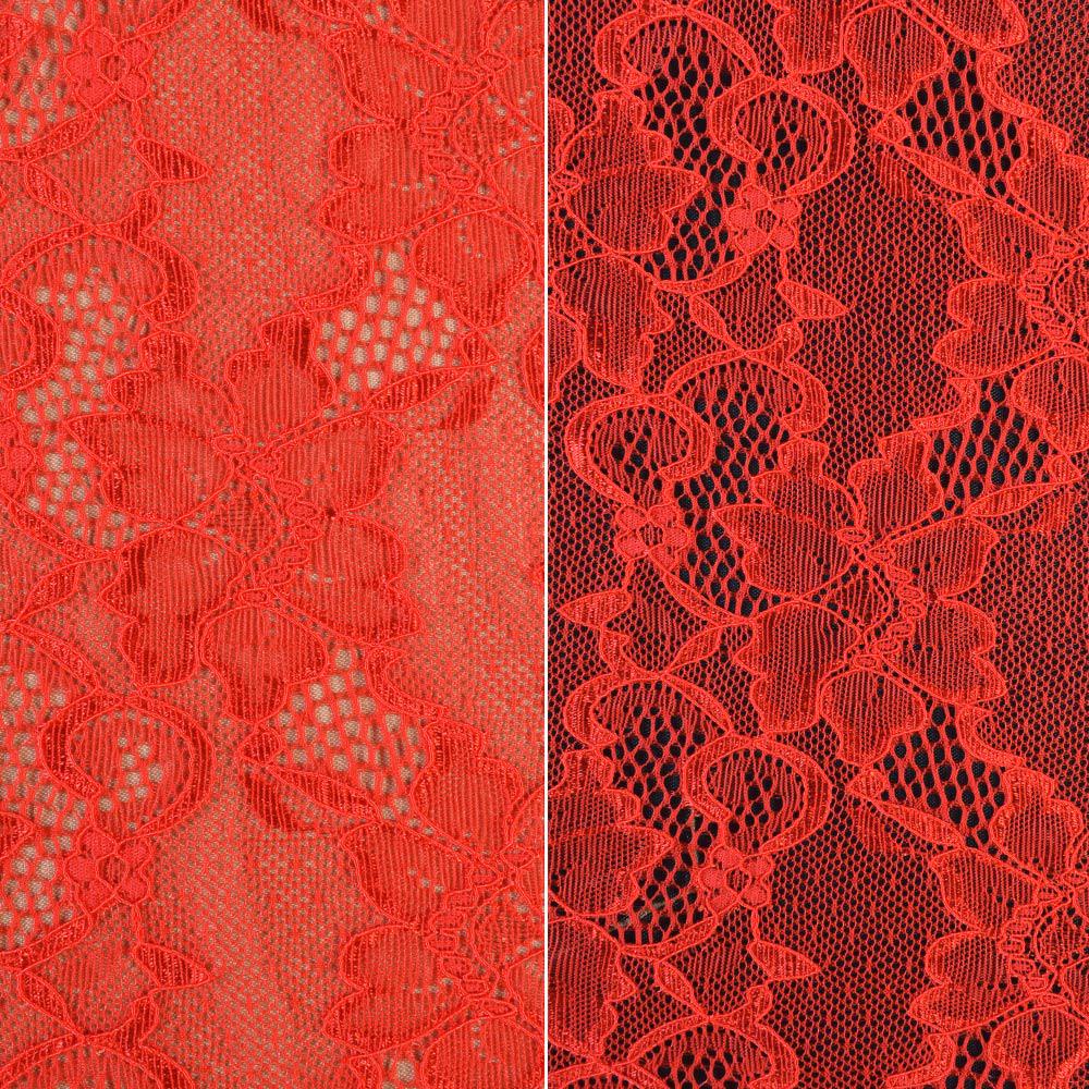 Тканина мереживне полотно стрейч в'юнкі квіти ширина 150 см Червоний (11133.004) - фото 4 Тканина мереживне полотно стрейч в'юнкі квіти ширина 150 см Червоний (11133.004) - фото 4