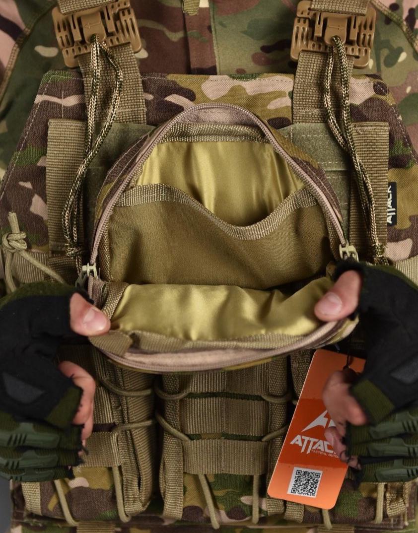 Плитоноска Attack з напашником з 4 точками швидкого скидання Мультикам (2472511826) - фото 3