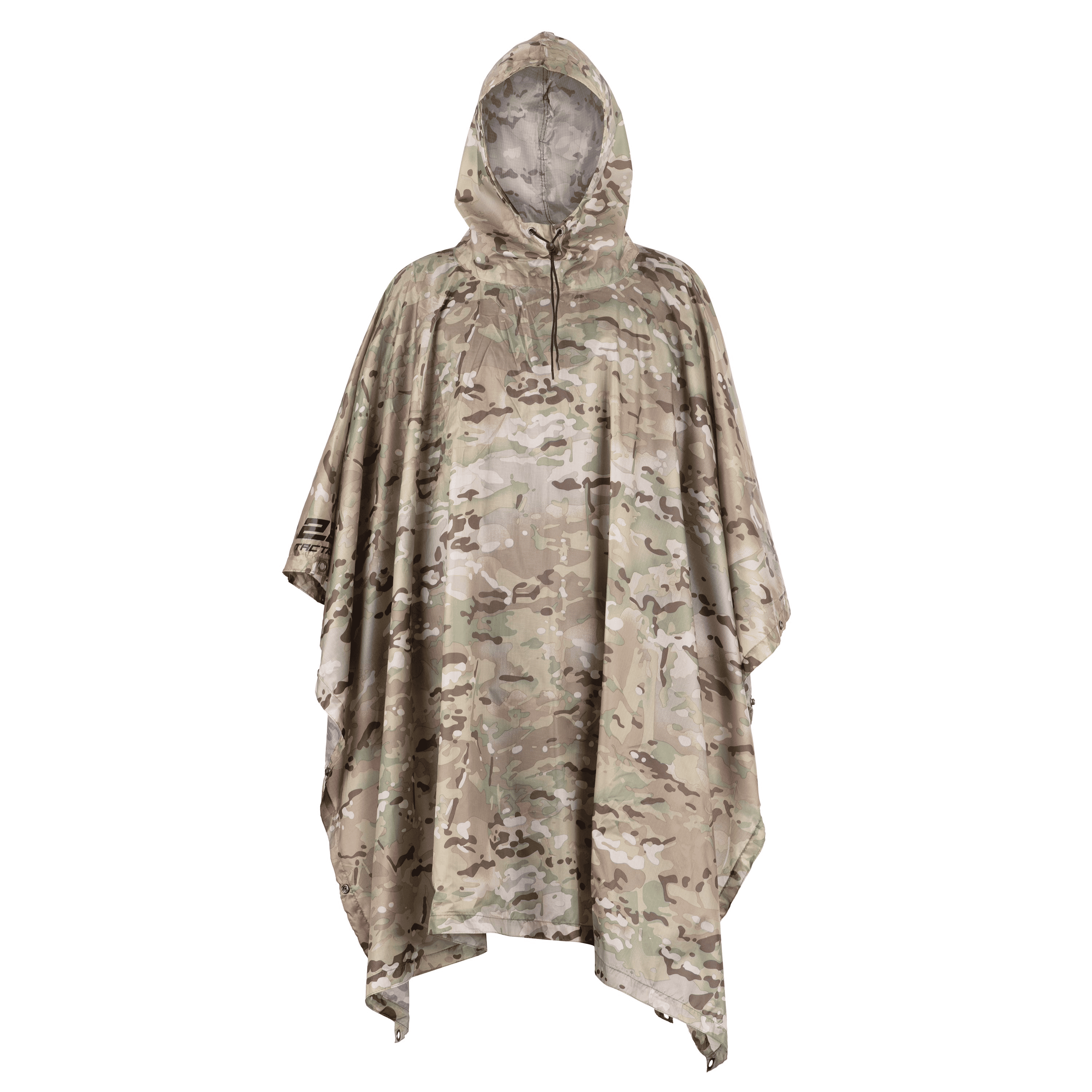 Дощовик-пончо-плащ тактичний полегшений із капюшоном 2E Tactical Тип 2 із нейлону ripstop з чохлом 200 × 140 см Камуфляж (2E-TACTRAINCOV-T2-MC)