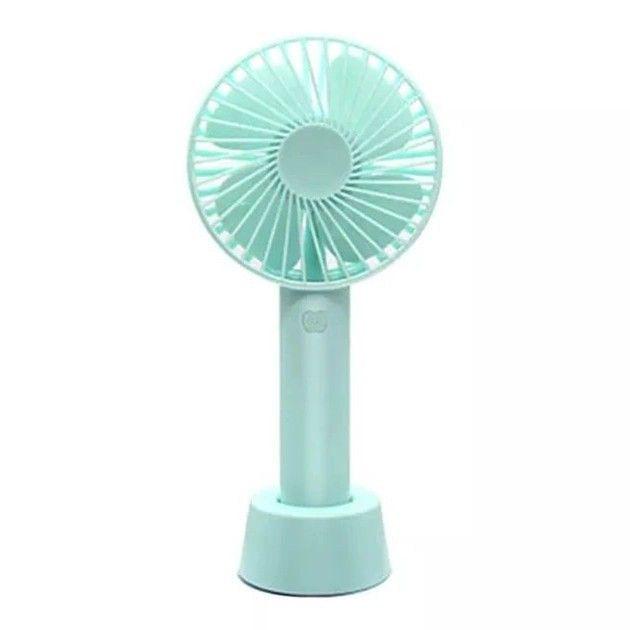 Вентилятор Portable Fan ручной аккумуляторный с подставкой и USB-зарядкой Blue (54522B)