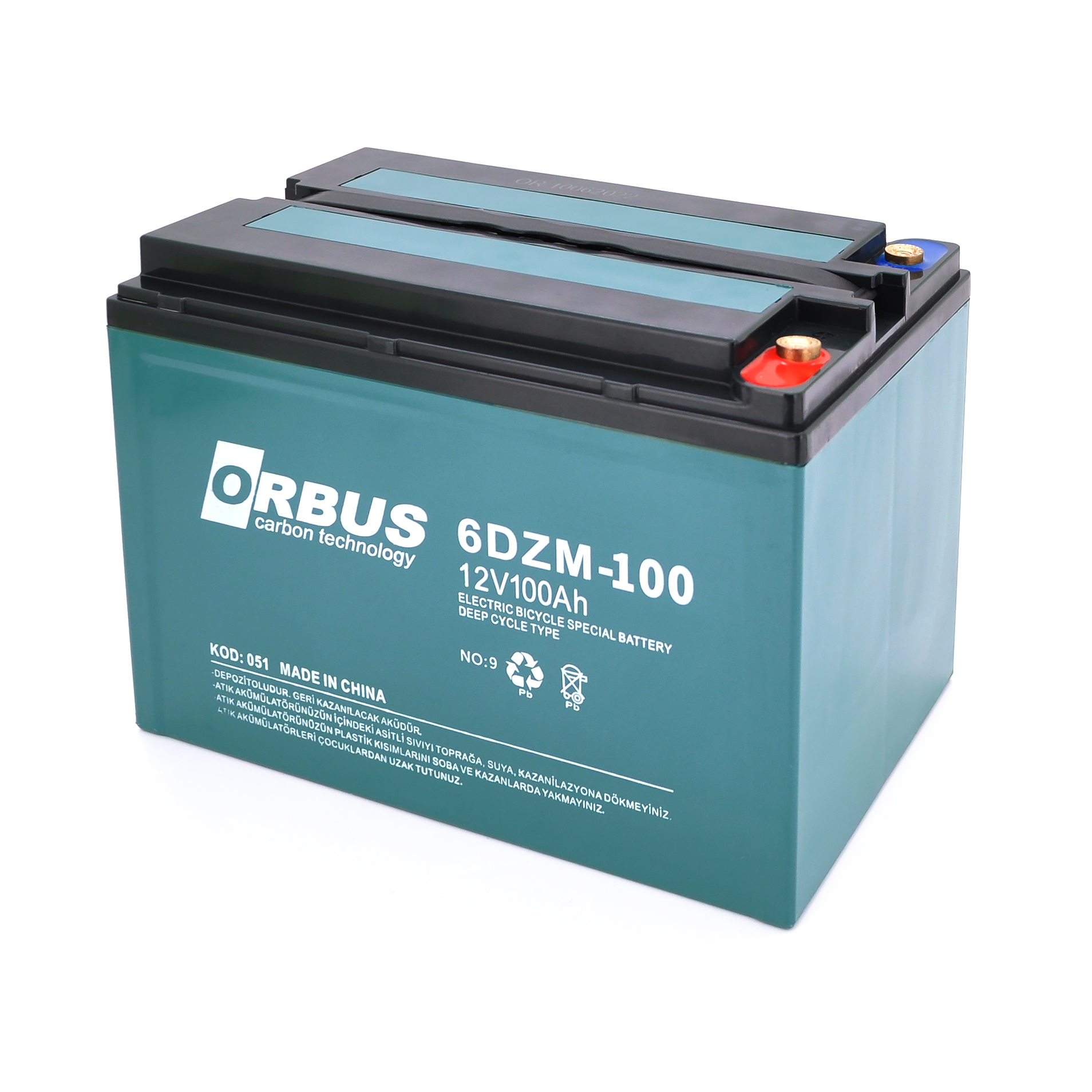 Акумуляторна батарея ORBUS 12v 100ah тягова agm для ДБЖ та сонячних систем (YUT_V865)
