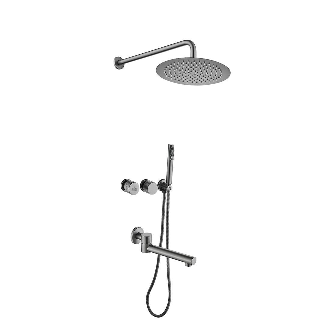 Душевая система внутреннего монтажа Nett TSGr-99 с изливом Графитовый (2999643026)