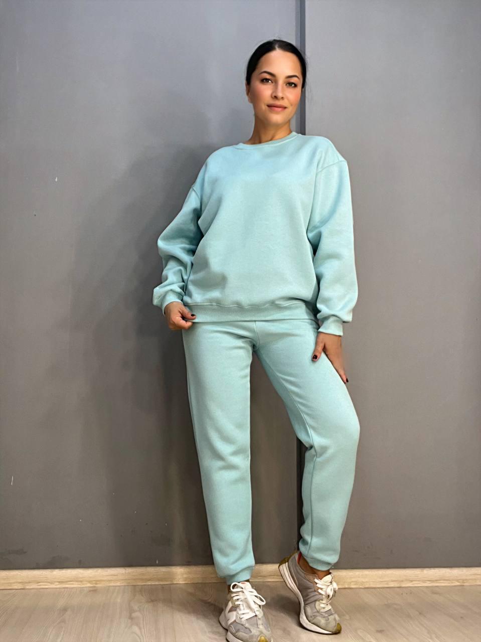 Свитшот женский PEPPER MINT 24-14 базовый простой удлиненный оверсайз S Бирюзовый (2864) - фото 3 Свитшот женский PEPPER MINT 24-14 базовый простой удлиненный оверсайз S Бирюзовый (2864) - фото 3