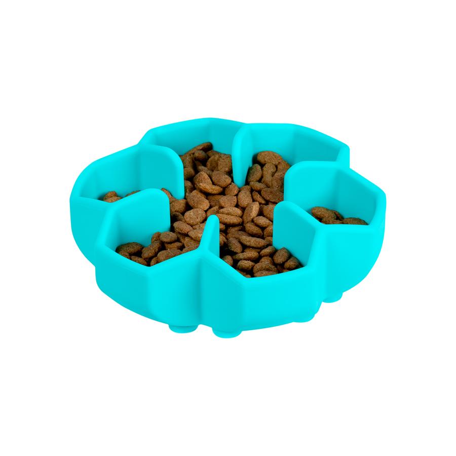Миска силиконовая Waudog для медленного кормления кошек собак 450 мл Blue (23532) - фото 4