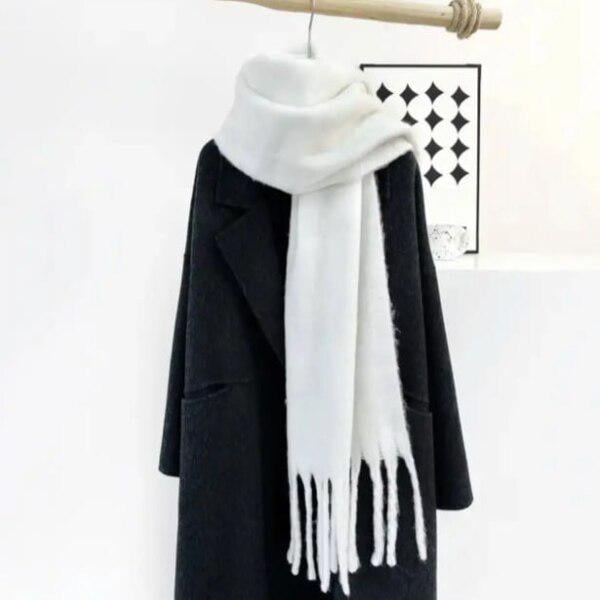 Шарф женский объемный на зиму Белый (VLD205) Шарф женский объемный на зиму Белый (VLD205)