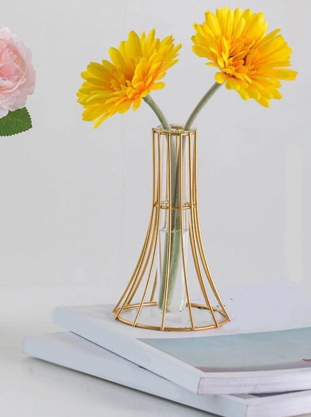 Ваза для квітів Gold металева 3,5х9,5х15 см Золотистий (15049)