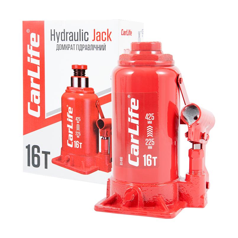 Домкрат бутылочный гидравлический CarLife 16 т 225-425 мм (BJ416)