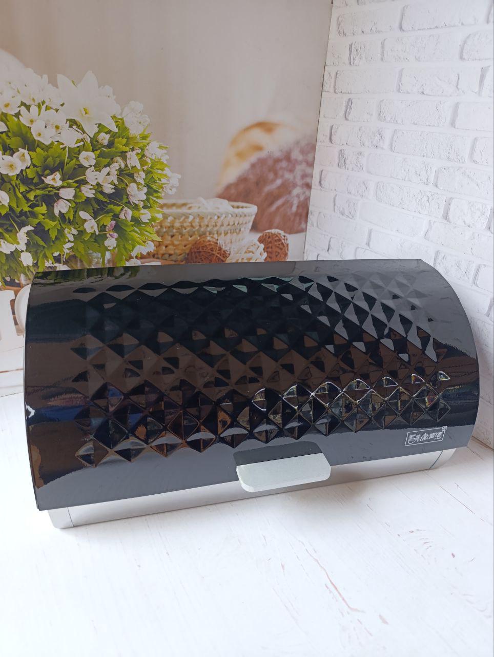 Хлібниця Maestro MR-1676-Black з нержавіючої сталі 38,5x19x25,5 см Чорний (29889264)