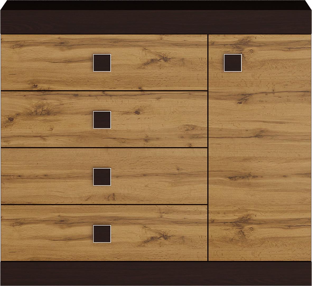 Комод роликовые направляющие Эверест Соната 5 из ламинированной ДСП Аппалачи Венге Темный