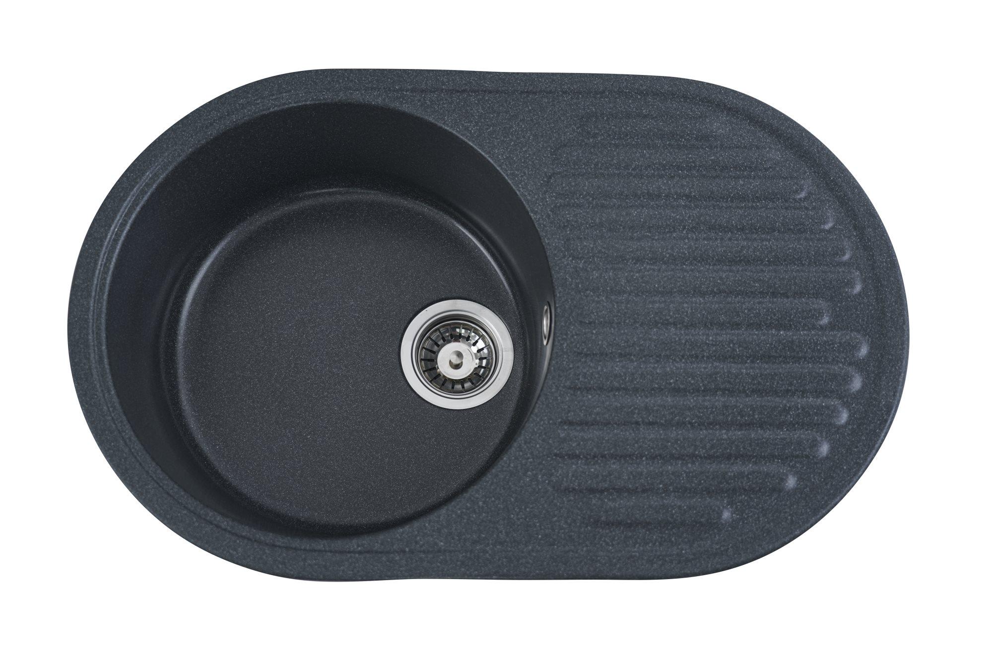 Мойка для кухни гранитная Platinum 7346 ASTORIA глянцевая Антрацит Мойка для кухни гранитная Platinum 7346 ASTORIA глянцевая Антрацит