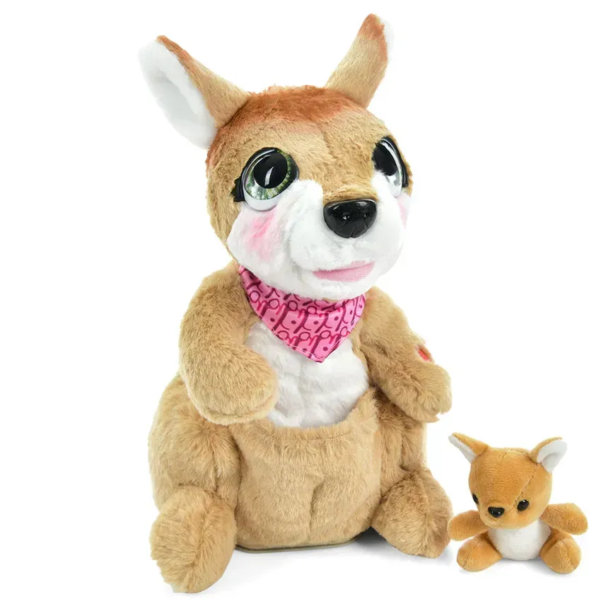 Интерактивная игрушка Limo Toy Кенгуру Peek a boo с кенгурятком из текстиля 29 см Бежевый (150-98-M5720UIA)