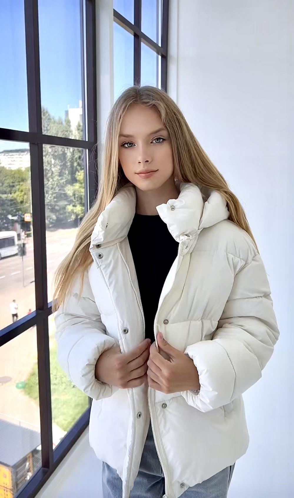 Куртка для дівчинки 158 см Айворі (127246)