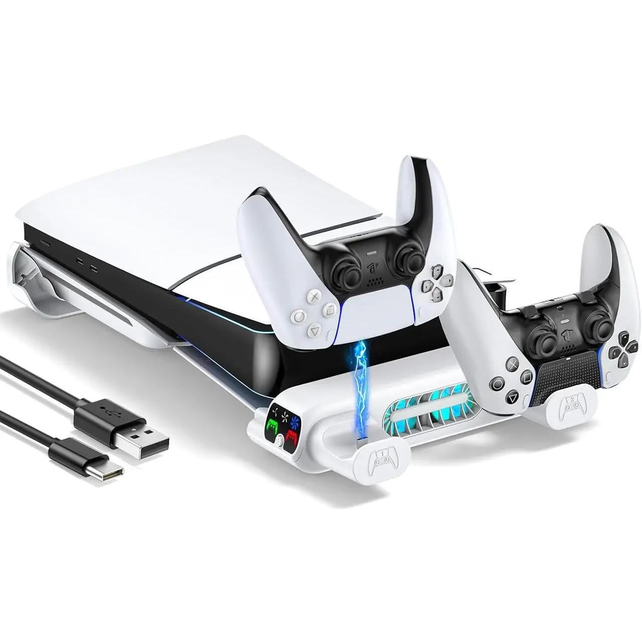 Подставка OIVO VG-P5299XS-Pro для PS5 Pro/Slim горизонтальная с охлаждением и зарядкой геймпадов (2622476613)