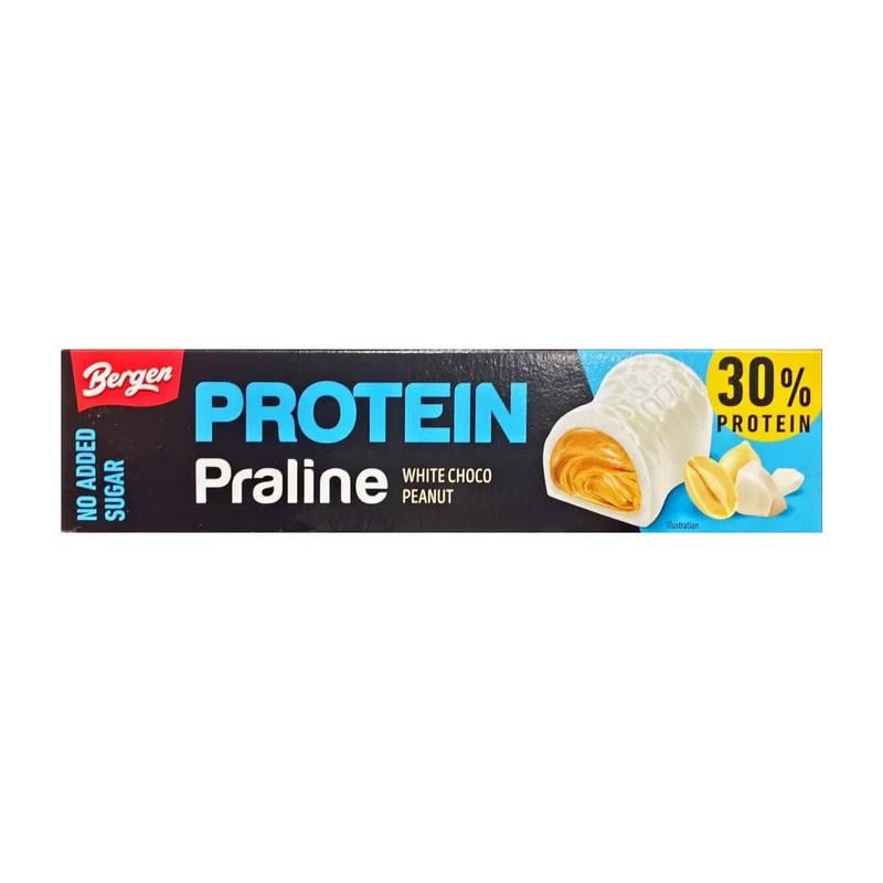 Протеїнове праліне без добавленного сахара Bergen Protein Praline 50 г Білий шоколад/Арахис