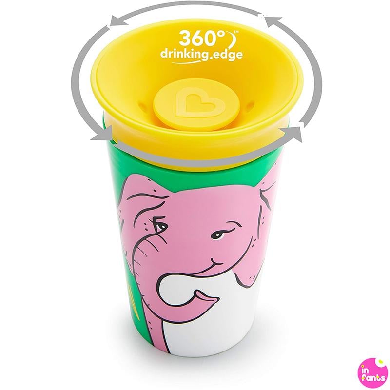 Чашка непроливна Munchkin Miracle 360 Wildlove Elephant Манчкін Слон 266 мл (00485) - фото 2 Чашка непроливна Munchkin Miracle 360 Wildlove Elephant Манчкін Слон 266 мл (00485) - фото 2