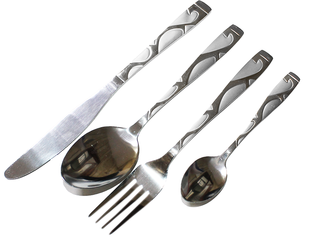 Набор столовый Арка 4 шт. Серебрянный Набор столовый Арка 4 шт. Серебрянный