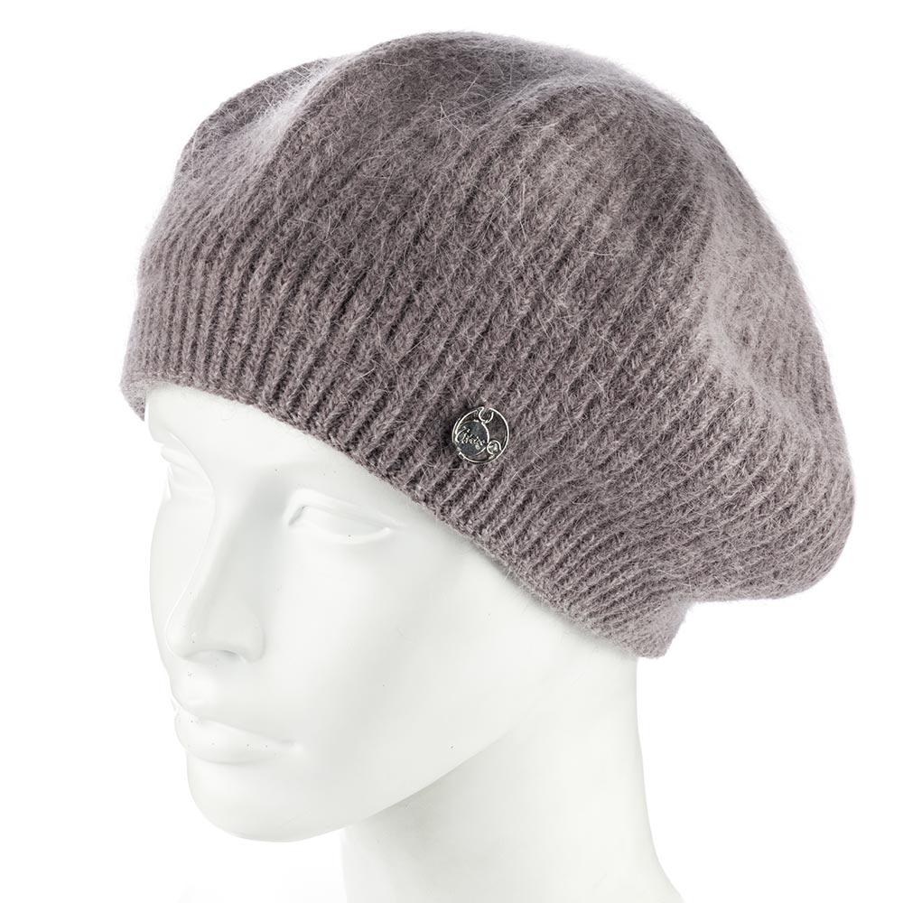 Берет женский ангоровый Atrics WH911 с узором двойной Сиреневый