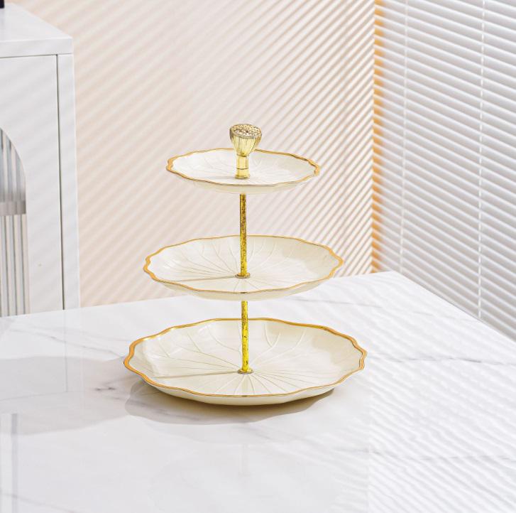 Тортовница 3-х ярусная 14542 145х20х25х27,5 см Золотистый (4871291)