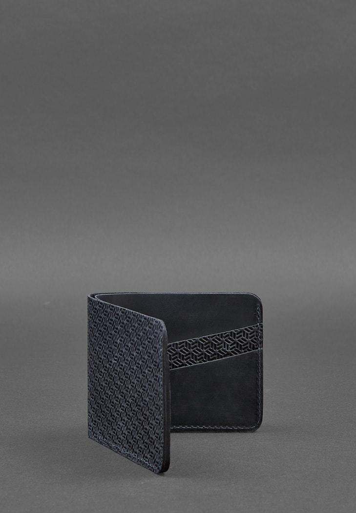 Портмоне мужское кожевеное 4.1 4 кармана Карбон Синий (A-026203) - фото 2