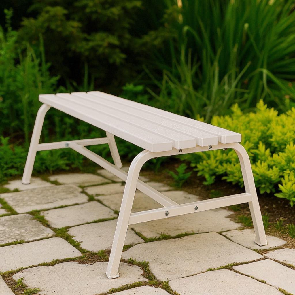 Лавка садова ТОБІ ШО без спинки для дачі/парку 1503х450х650 мм Білий - фото 3 Лавка садова ТОБІ ШО без спинки для дачі/парку 1503х450х650 мм Білий - фото 3