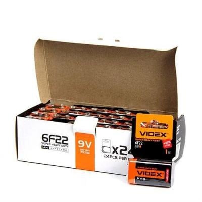 Батарейки Videx Super Heavy Duty Krona 24 шт./уп.