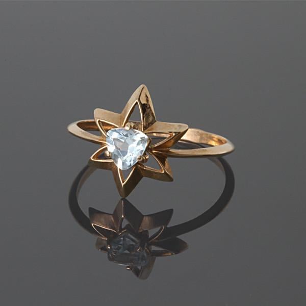 Кільце з червоного золота з топазом трильйон (2248996575)