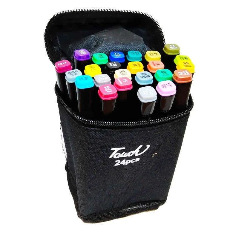 Набор скетч маркеров 24 цвета двухсторонние для рисования в сумке Набор скетч маркеров 24 цвета двухсторонние для рисования в сумке