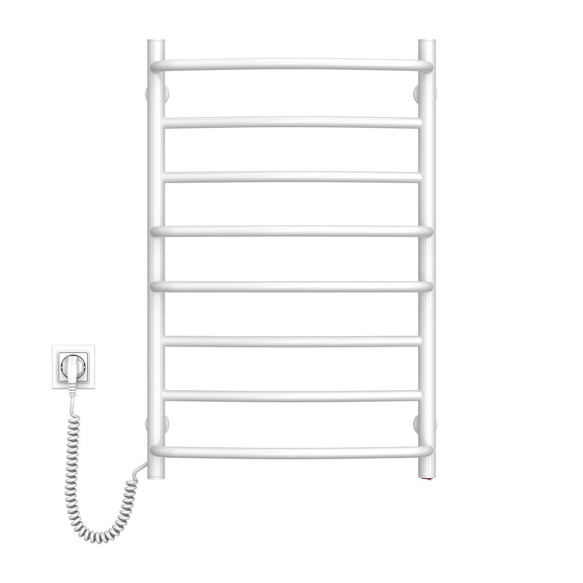 Полотенцесушитель электрический NAVIN Омега левый из углеродистой стали 530х800 мм Белый (771512069)