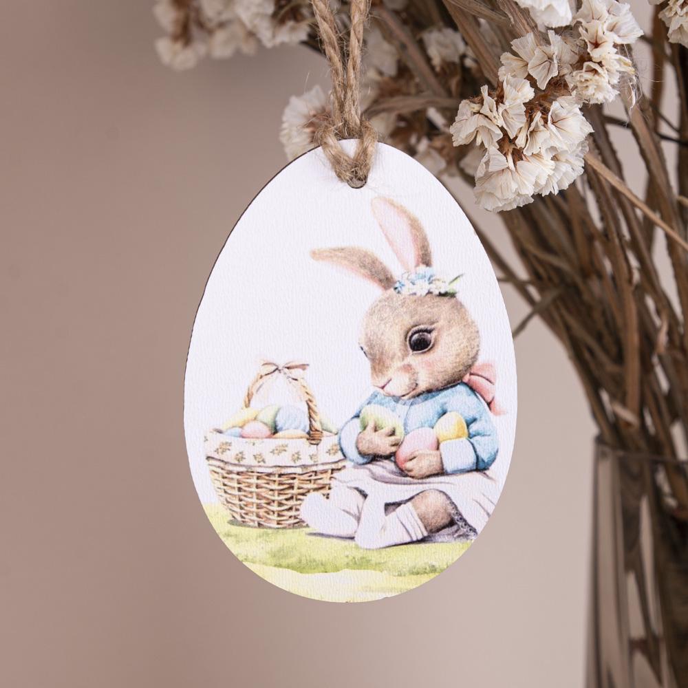 Підвіска ретро кролик тримає яйця (6816-5)