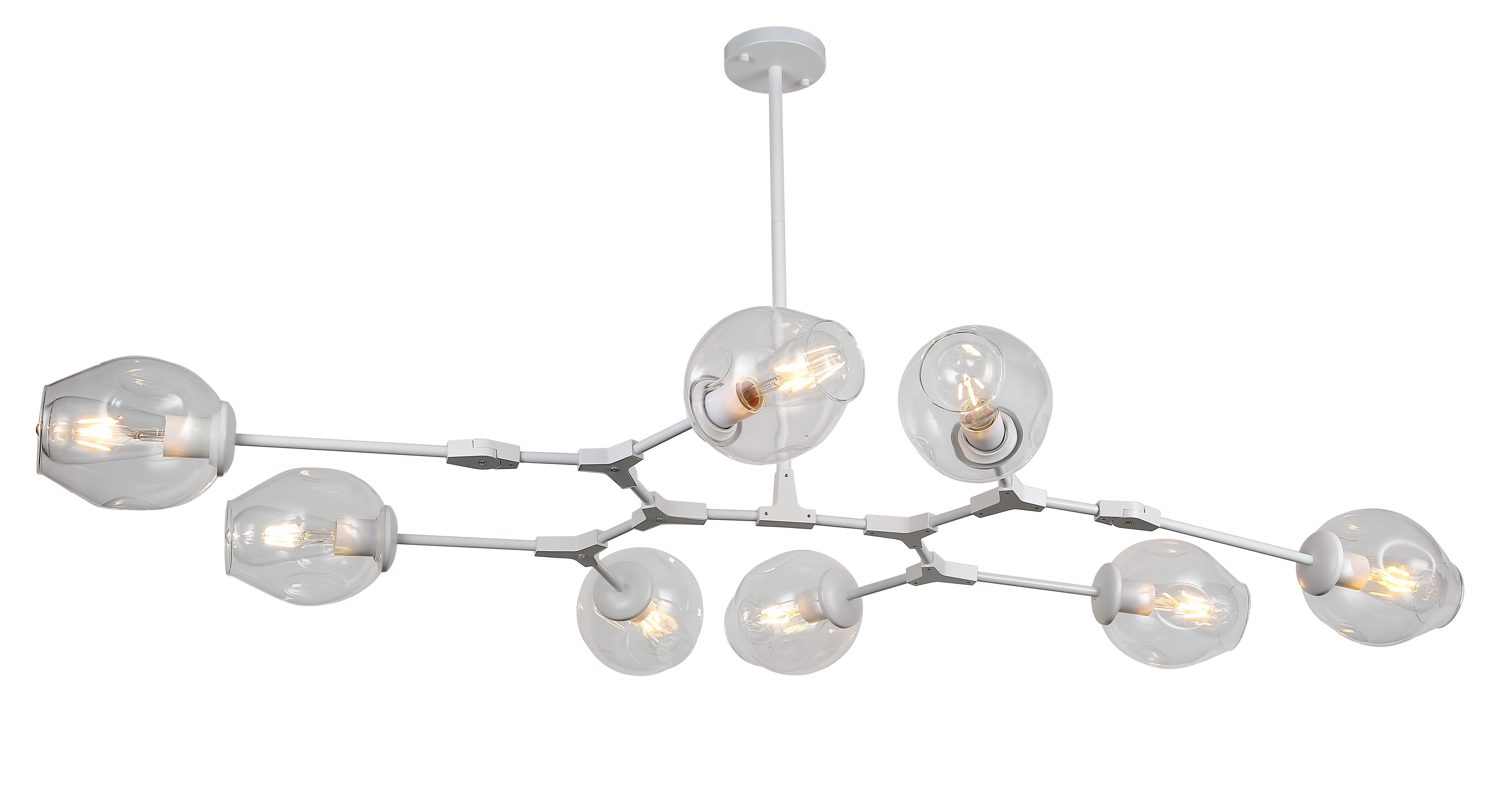 Люстра Molecule на 8 молекул Білий (52-L7731-8 WH+CL)