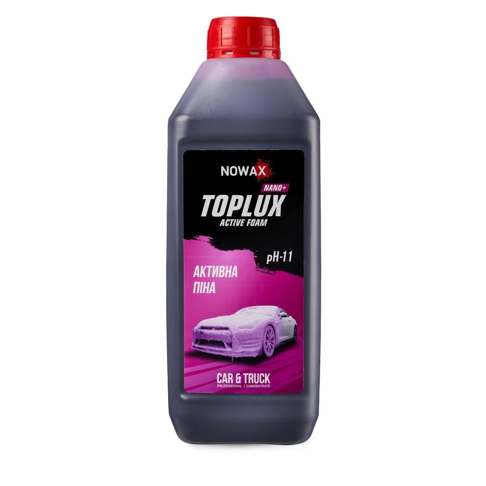 Автошампунь Nowax Toplux Nano+Active Foam концентрат для бесконтактной мойки 1:100/1:60 1 л (NX01143)