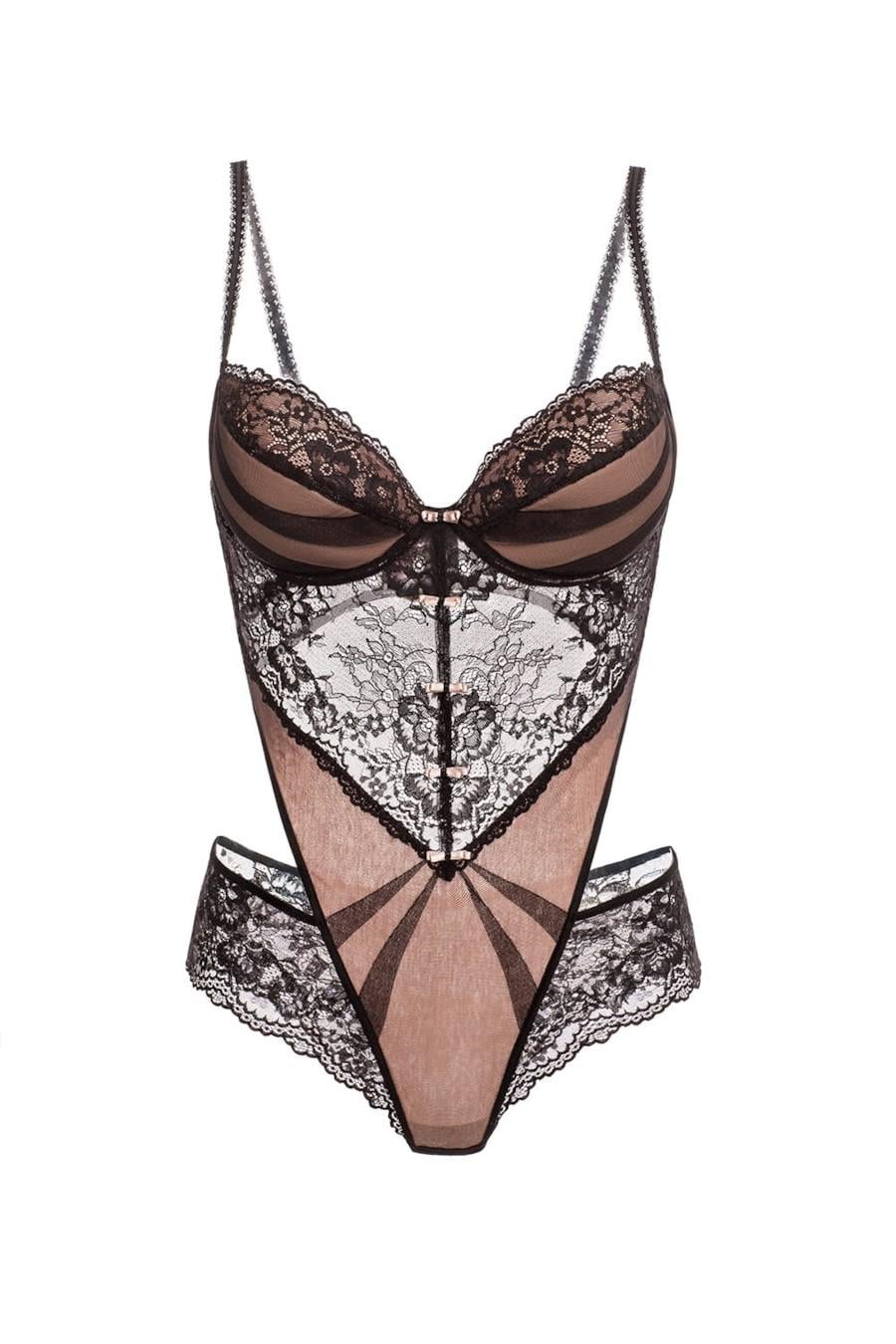 Боди Gracija Rim 75D Черный/Жареный миндаль (79808)