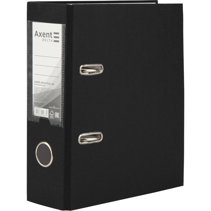 Папка-регистратор А5 односторонняя PP D1718-01C 75 см собранная Черный (4250266246872)