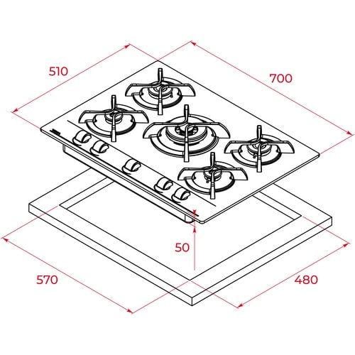 Варильна поверхня газова Teka GBC 75030 KBN (112580028) - фото 2