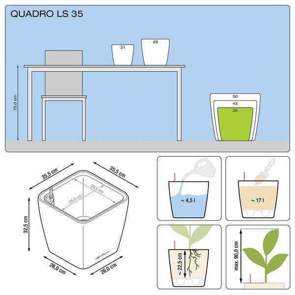 Вазон розумний Lechuza Quadro Premium LS 35 17,2 л Червоний (16167) - фото 4