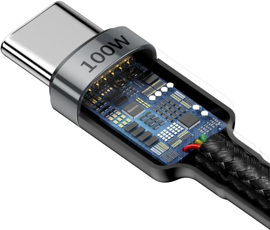 Кабель для швидкої зарядки 100W Baseus Cafule PD2.0 USB Type C-Type C 1 м Сірий/Чорний (v-21) - фото 5 Кабель для швидкої зарядки 100W Baseus Cafule PD2.0 USB Type C-Type C 1 м Сірий/Чорний (v-21) - фото 5