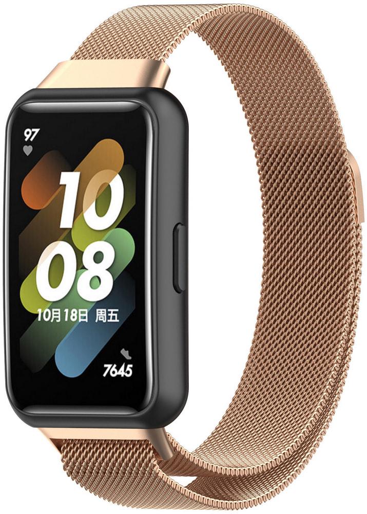 Ремешок Миланская петля Milano Mesh для Huawei Band 7 Rose Gold (31703-27)