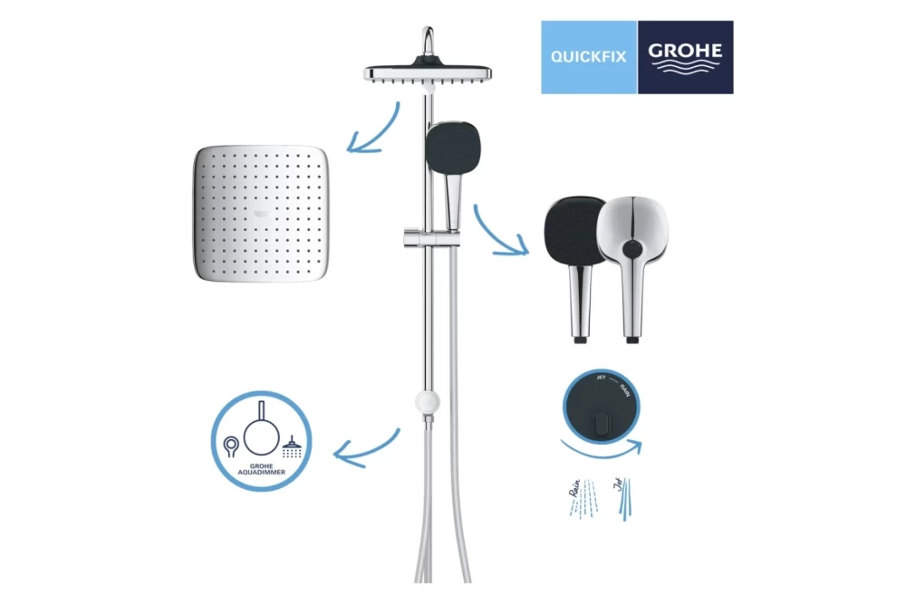 Душова система Grohe QuickFix Vitalio Comfort 250 Cube 26698001 (375269) - фото 9