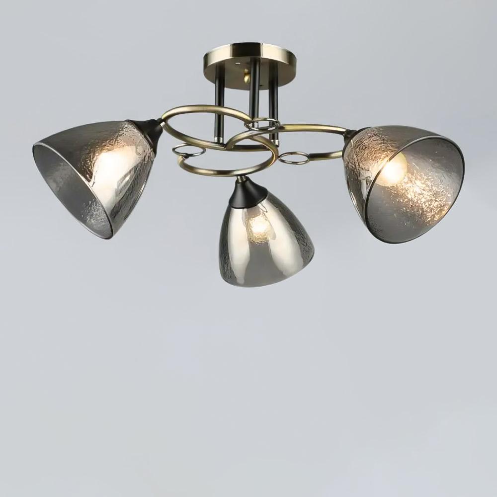 Люстра потолочная Light House SR-19326/3 AB/BK E27 560х260 мм Бронзовый/Черный/Серый